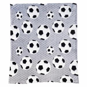 Pläd, filt med fotbollar