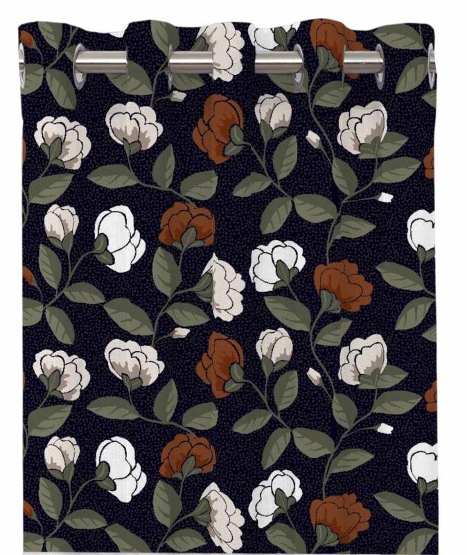 Gardinlängd OTHELIA 2x120x240 cm, svart/cognac