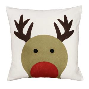 Kuddfodral RUDOLF, broderad ren, multi