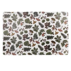 Bordstablett SKOGEN 28x43 cm, naturinspirerat mönster, vit, grön, brun