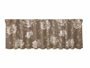 Gardinkappa MAGGIE 50x250cm, ljusa pioner på beige botten