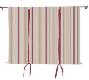 Hissgardin ULLA randig, röd/beige