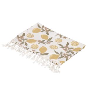 Hamam Handduk, badlakan AMALFI med gula citroner, frans i kortsidorna