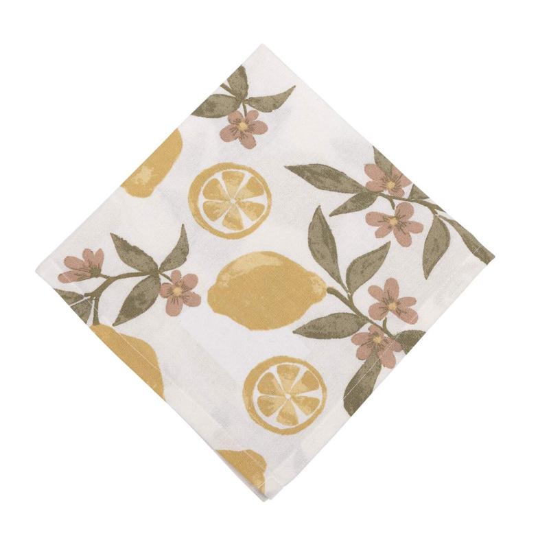 Tygservett eller liten duk AMALFI med gula citroner