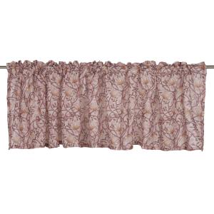 Gardinkappa EMMA med snirklande blommor och blad i rosa