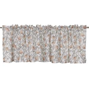 Gardinkappa EMMA med snirklande blommor och blad i beige och grönt