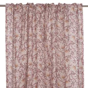 Gardin EMMA med snirklande blommor och blad i rosa