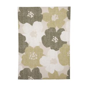 Kökshandduk LOTTA med stora blommor i retrostil i grönt