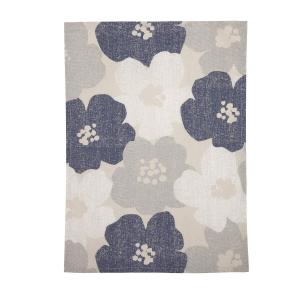 Kökshandduk LOTTA med stora blommor i retrostil i blått