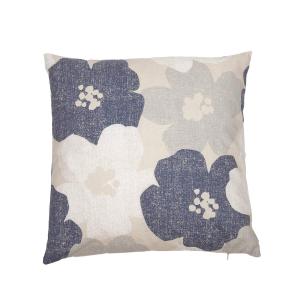 Kuddfodral LOTTA med stora blommor i retrostil i blått