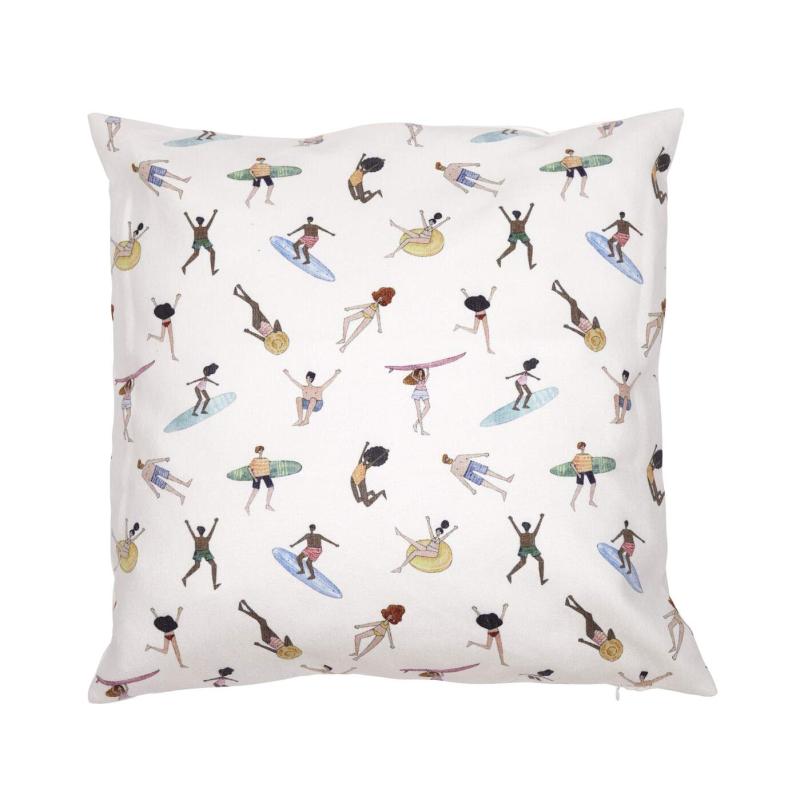 Kuddfodral BEACH med badande, solande och vindsurfande människor