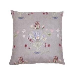 Kuddfodral VENDELA med blommor i bukettliknande mönster på sandfärgad botten