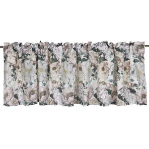 Gardinkappa PION med stora blommor, offwhite bottenfärg