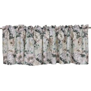 Gardinkappa PION med stora blommor, grön bottenfärg