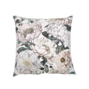 Kuddfodral PION med stora blommor, offwhite bottenfärg