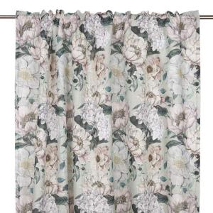 Gardin PION med stora blommor, grön bottenfärg