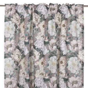 Gardin PION med stora blommor, nougatbrun bottenfärg