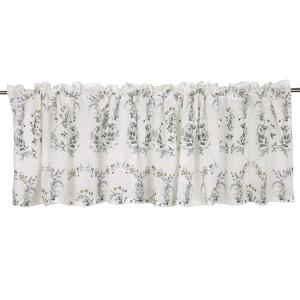 Gardinkappa SMULTRON med små blommor och smultron med offwhite bottenfärg