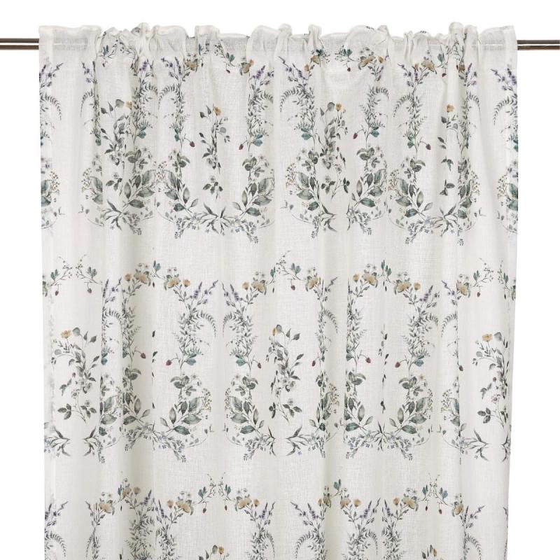 Gardin SMULTRON med små blommor och smultron med offwhite bottenfärg