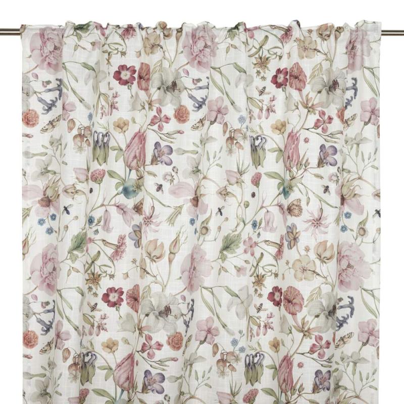 Gardin ALMA med rosa blommor på offwhite bottenfärg