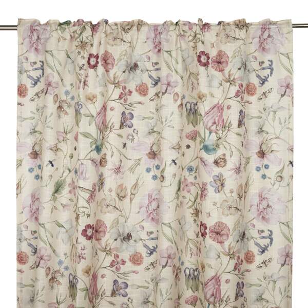 Gardin ALMA med rosa blommor på gul bottenfärg