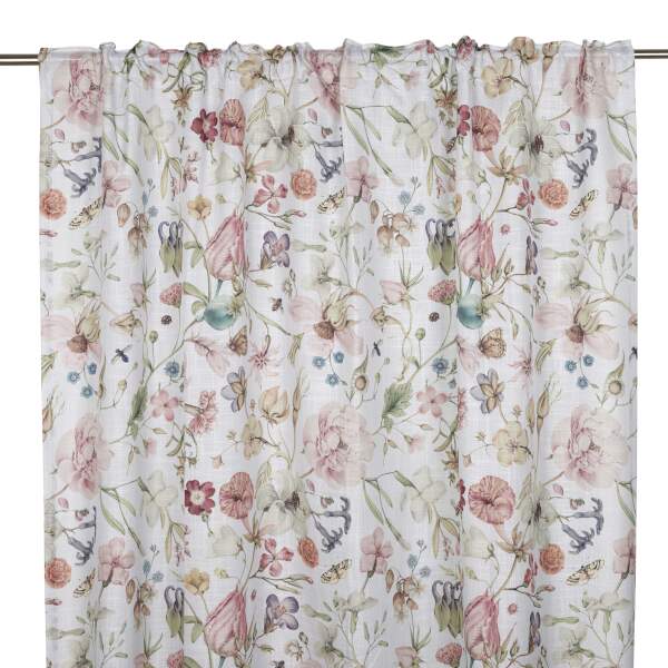 Gardin ALMA med rosa blommor på ljusblå bottenfärg