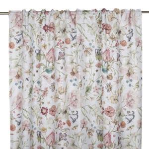 Gardin ALMA med rosa blommor på ljusblå bottenfärg