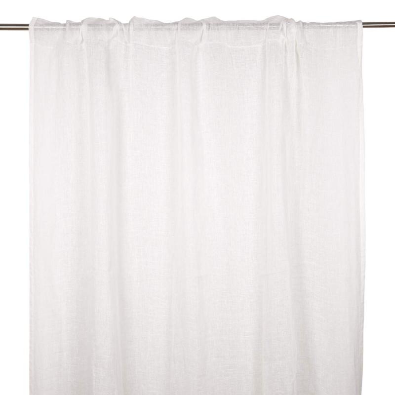 Gardin LINNEA, tunn, extra lång, enfärgad i 100% lin i offwhite