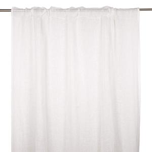 Gardin LINNEA, tunn, extra lång, enfärgad i 100% lin i offwhite