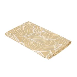 Duk TILDA med vita ritade blad på gul bottenfärg