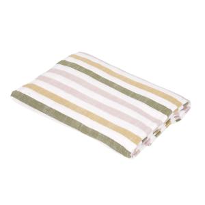 Duk ALBA randig i gult, grönt och rosa på offwhite bottenfärg