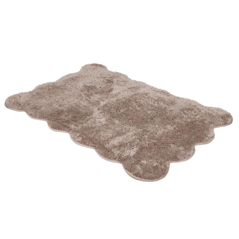 Badrumsmatta ELLEN med bågad kant i linnefärg