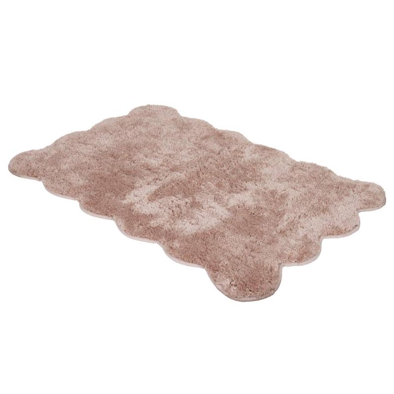 Badrumsmatta ELLEN med bågad kant i rosa