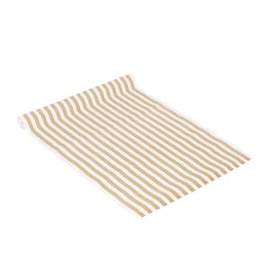 Bordslöpare NINA, randig i offwhite och havregult, stl.40x140cm