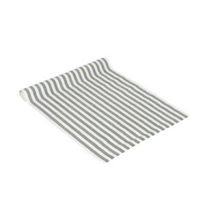 Bordslöpare NINA, randig i offwhite och äppelgrönt, stl.40x140cm