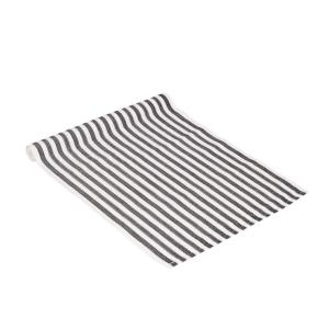 Bordslöpare NINA, randig i offwhite och svart, stl.40x140cm