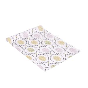 Bordslöpare AGDA med söta ägg i rosa, grönt och gult och slingrande bladrankor