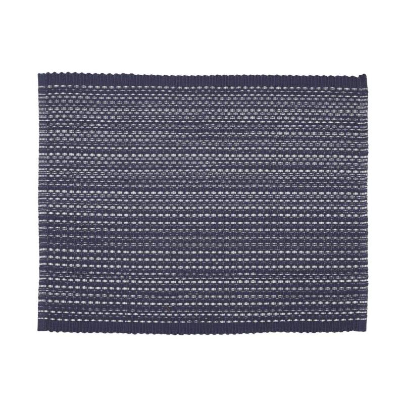 Bordstablett, tallriksunderlägg TIM, vävda ränder i tvåfärgat garn i retrostil i marinblått