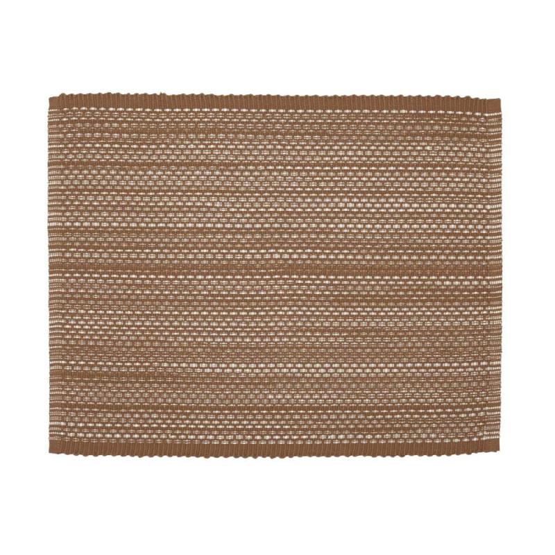 Bordstablett, tallriksunderlägg TIM, vävda ränder i tvåfärgat garn i retrostil i brunt