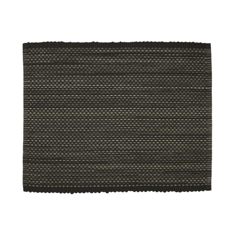 Bordstablett, tallriksunderlägg TIM, vävda ränder i tvåfärgat garn i retrostil i svart