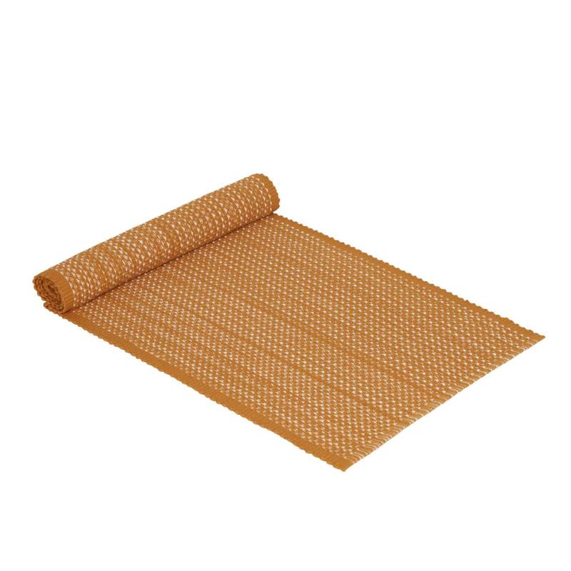 Bordslöpare TIM med vävda ränder i tvåfärgat garn i retrostil i apelsinfärg