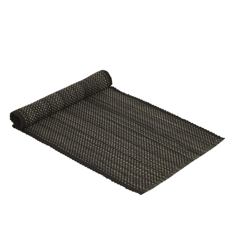Bordslöpare TIM, vävda ränder i tvåfärgat garn i retrostil i svart, stl.35x120cm