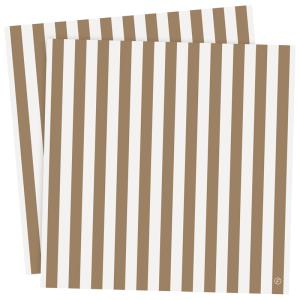 Pappersservett ERNST BREDA RAND, breda ränder i vitt och rödbrunt