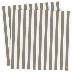 Pappersservett ERNST BREDA RAND, breda ränder i vitt och mullvad