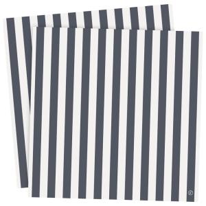 Pappersservett ERNST BREDA RAND, breda ränder i vitt och marinblått