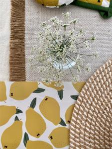 Bordstablett, tallriksunderlägg CITRON i plast med gula citroner