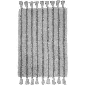 Badrumsmatta GIZA 60x90 cm, randig med tofsar, grå
