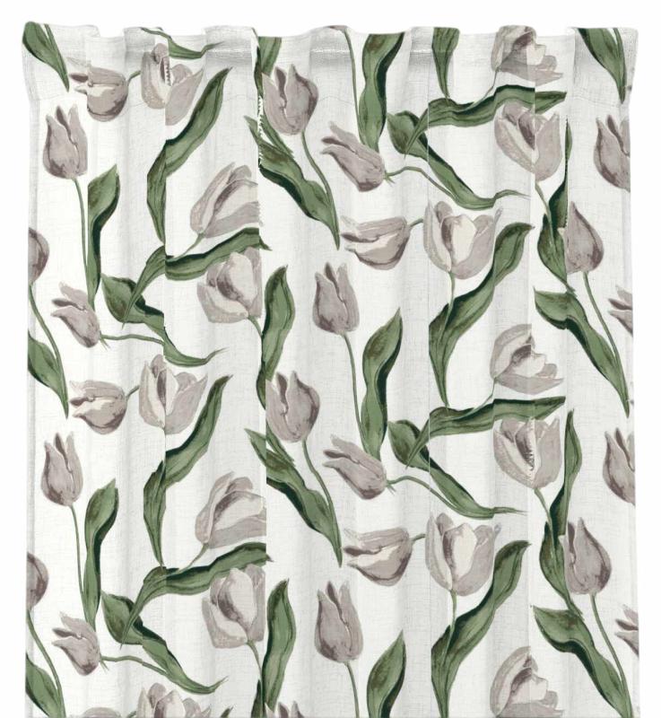 Gardinlängd TULPANER 2 st 135x250 cm, beige