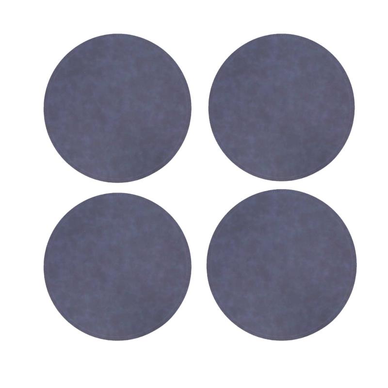 Glasunderlägg VEJBY 4-pack skinnimitation, blå