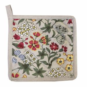Grytlapp TUVA 20x20 cm, blommig grå